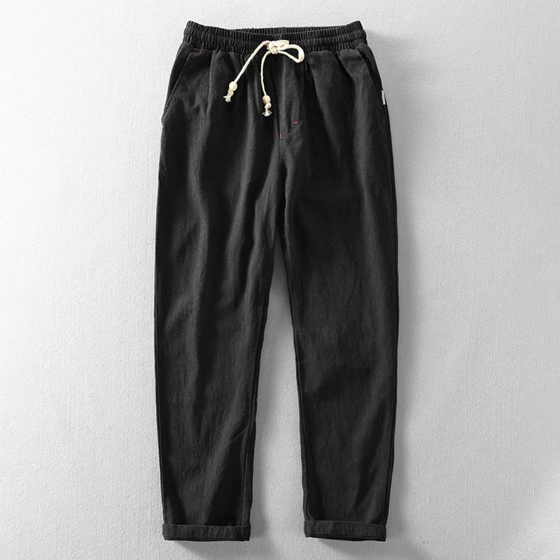 Tidal Linen Trousers Black Men's Clothing