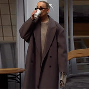 Classic Double-Breasted Long Coat Outerwear & Coats