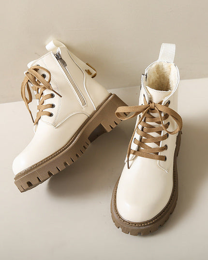 Fleece Lined Combat Boots Women's Footwear