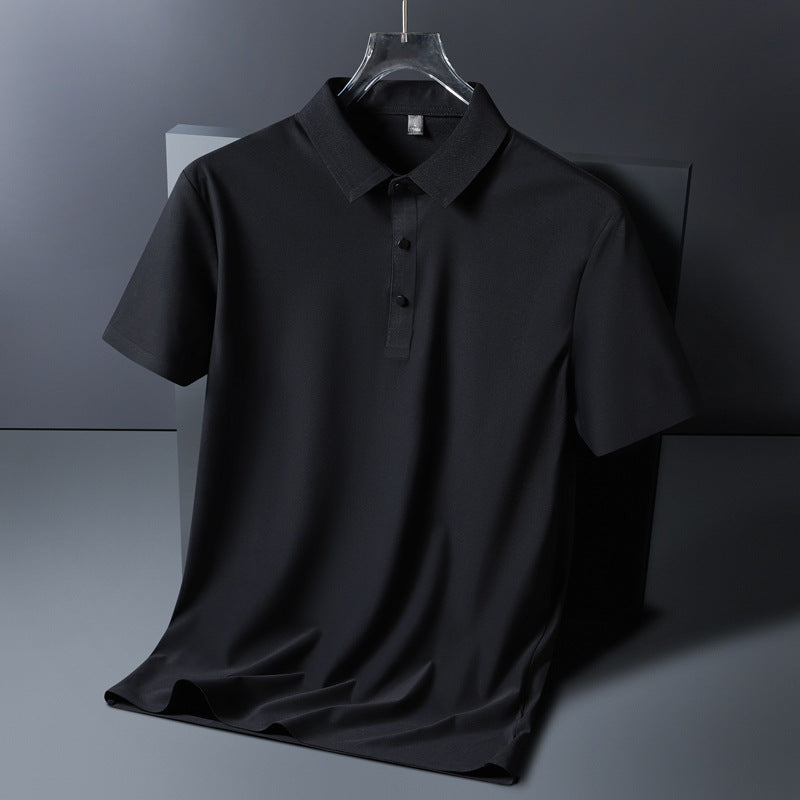 Skyline Ice Silk Polo Black Men's Clothing