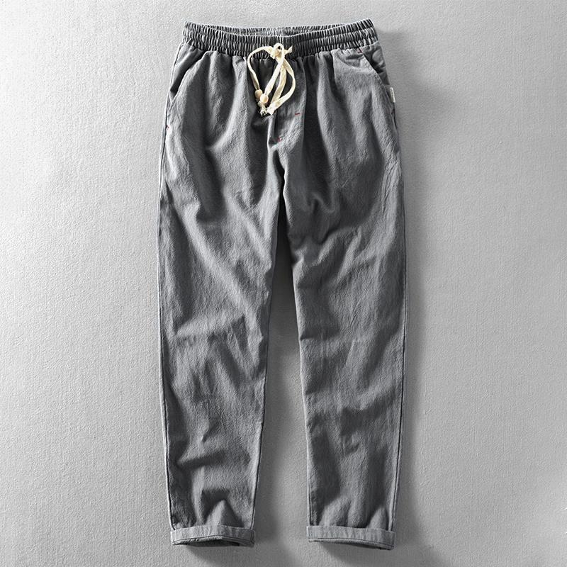 Tidal Linen Trousers Dark Gray Men's Clothing