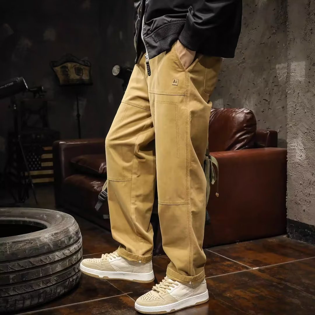 Panel Canvas Pant Yellow Men's Clothing