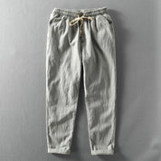 Tidal Linen Trousers Gray Men's Clothing