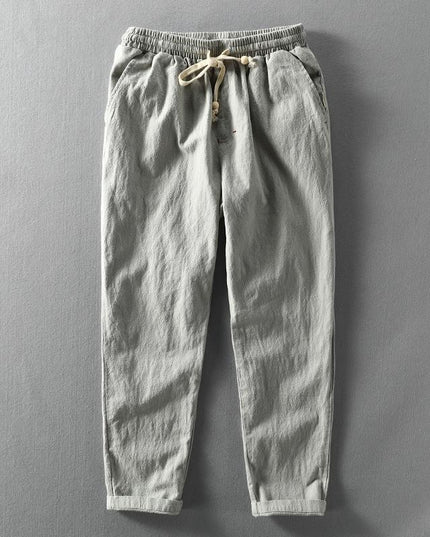 Tidal Linen Trousers Gray Men's Clothing