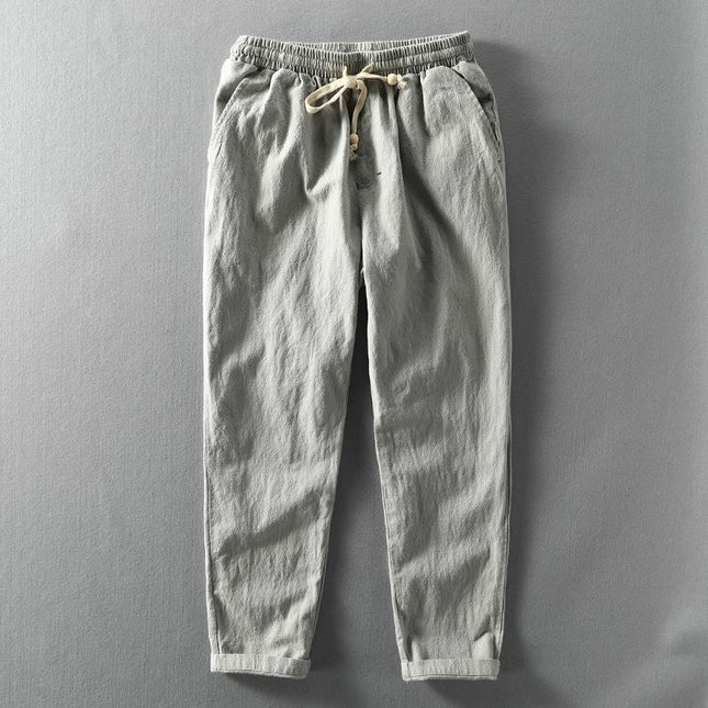 Tidal Linen Trousers Gray Men's Clothing