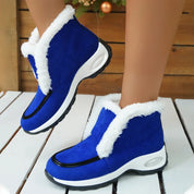 Vegan Leather Casual Ankle Boots Blue Boots