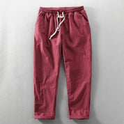 Tidal Linen Trousers Red Men's Clothing