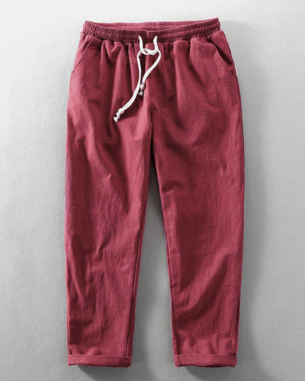 Tidal Linen Trousers Red Men's Clothing