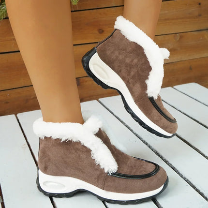 Vegan Leather Casual Ankle Boots Brown Boots