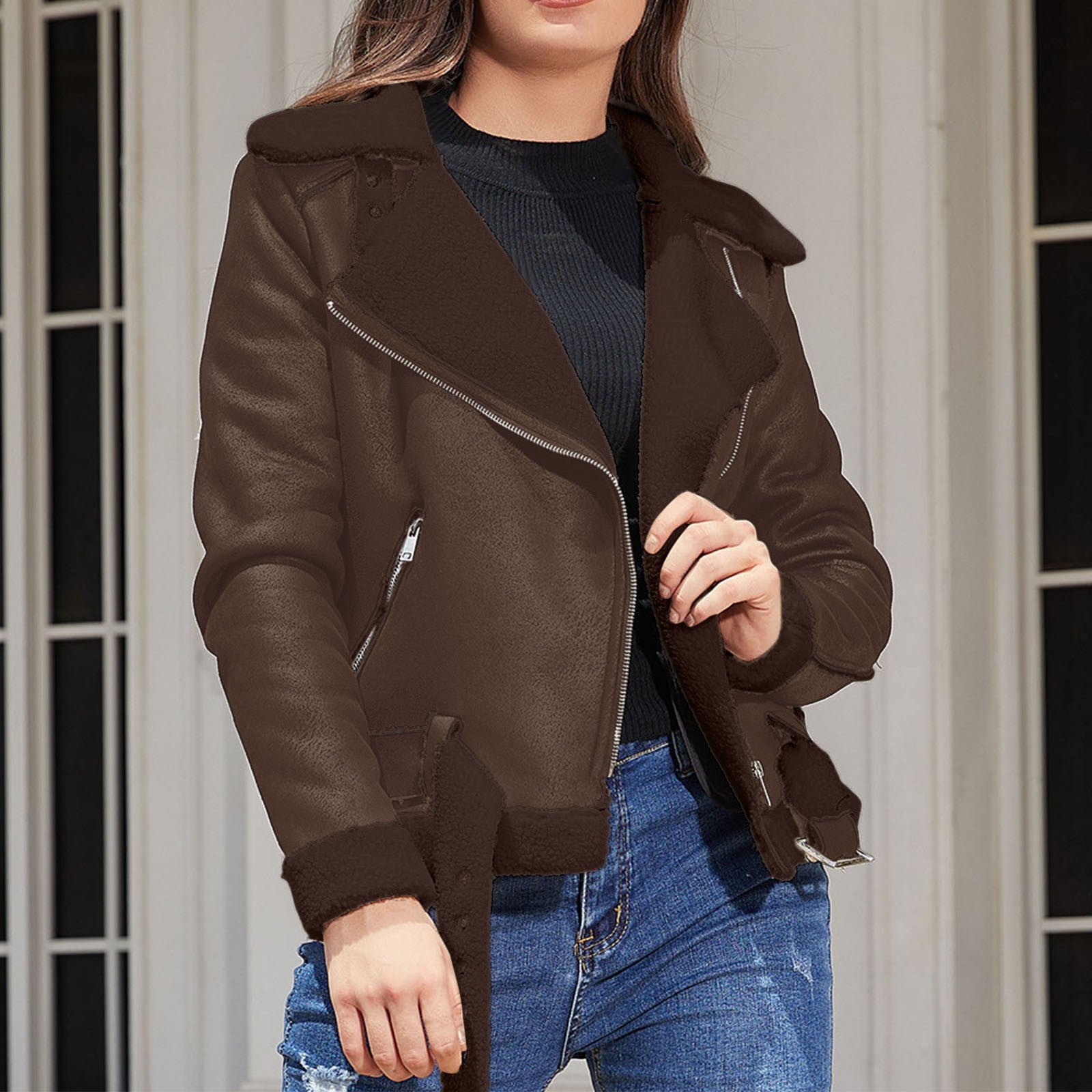 Faux Suede Winter Jacket Jackets