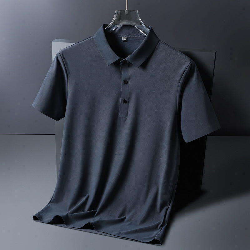 Skyline Ice Silk Polo Dark Gray Men's Clothing