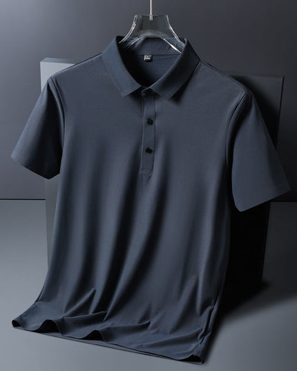 Skyline Ice Silk Polo Dark Gray Men's Clothing