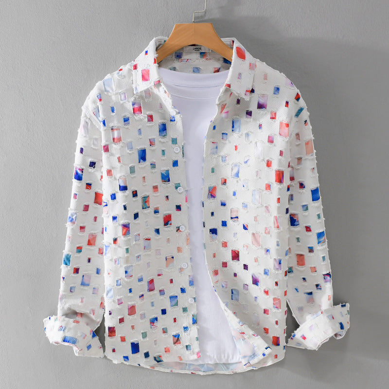Mosaic - Collared Shirt White Shirts