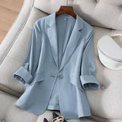 Clara Linen Blazer – Elegant Lightweight Tailored Fit Blue Blazers