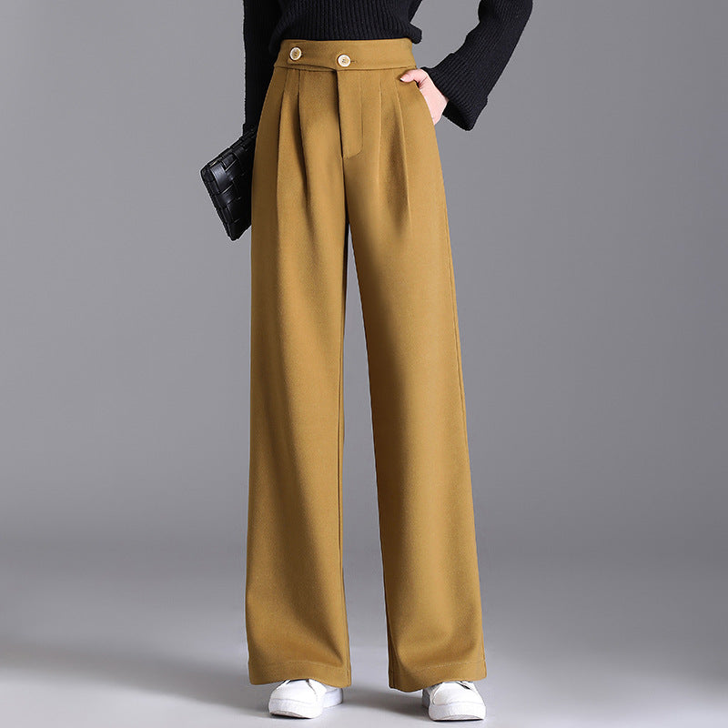 Buttoned Straight Leg Pant Women's Clothing