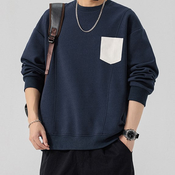 Sable Pocketed Crew Neck Men's Clothing