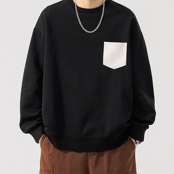 Sable Pocketed Crew Neck Men's Clothing