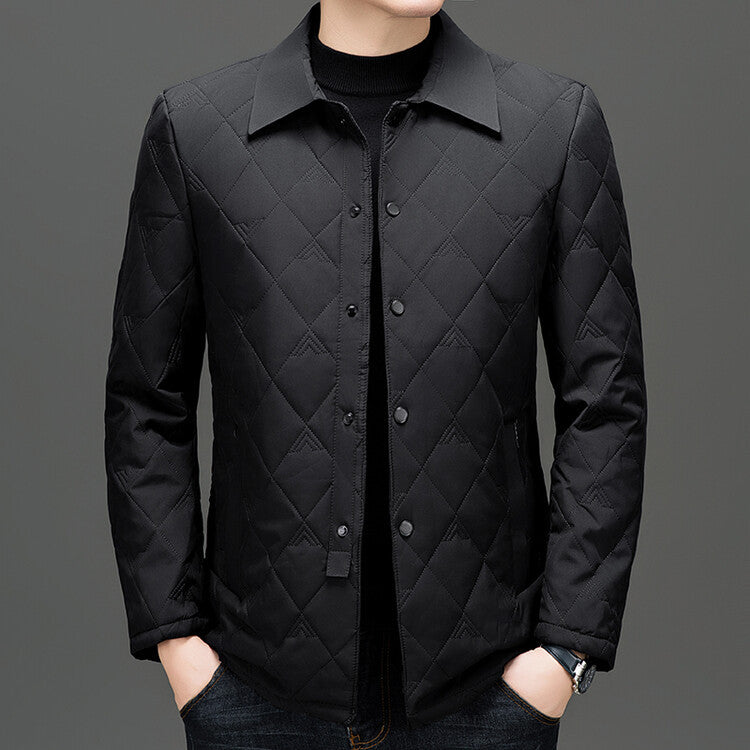 Diamond Quilted Jacket Black Men's Clothing
