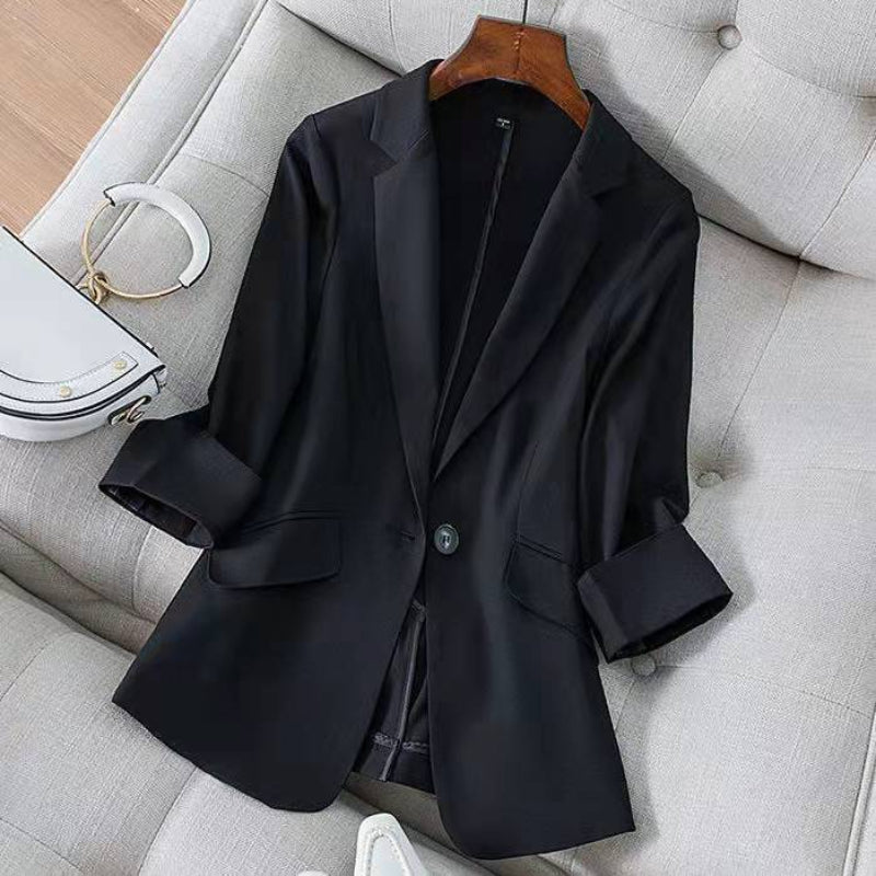 Clara Linen Blazer – Elegant Lightweight Tailored Fit Black Blazers