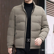 Midweight Down Puffer Beige Men's Clothing