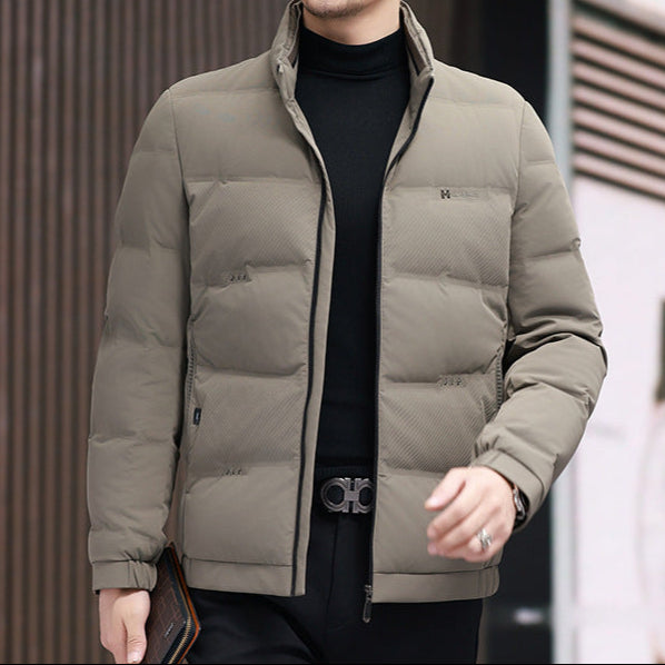 Midweight Down Puffer Beige Men's Clothing