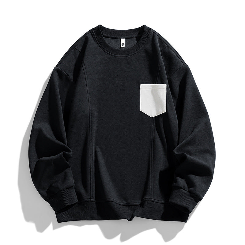 Sable Pocketed Crew Neck Black Men's Clothing