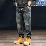 V Line Denim Jogger Blue Men's Clothing