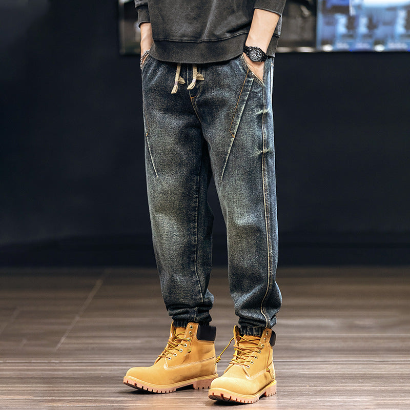 V Line Denim Jogger Blue Men's Clothing
