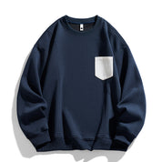 Sable Pocketed Crew Neck Blue Men's Clothing