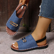 Glint Stitched Flat Blue Women's Footwear