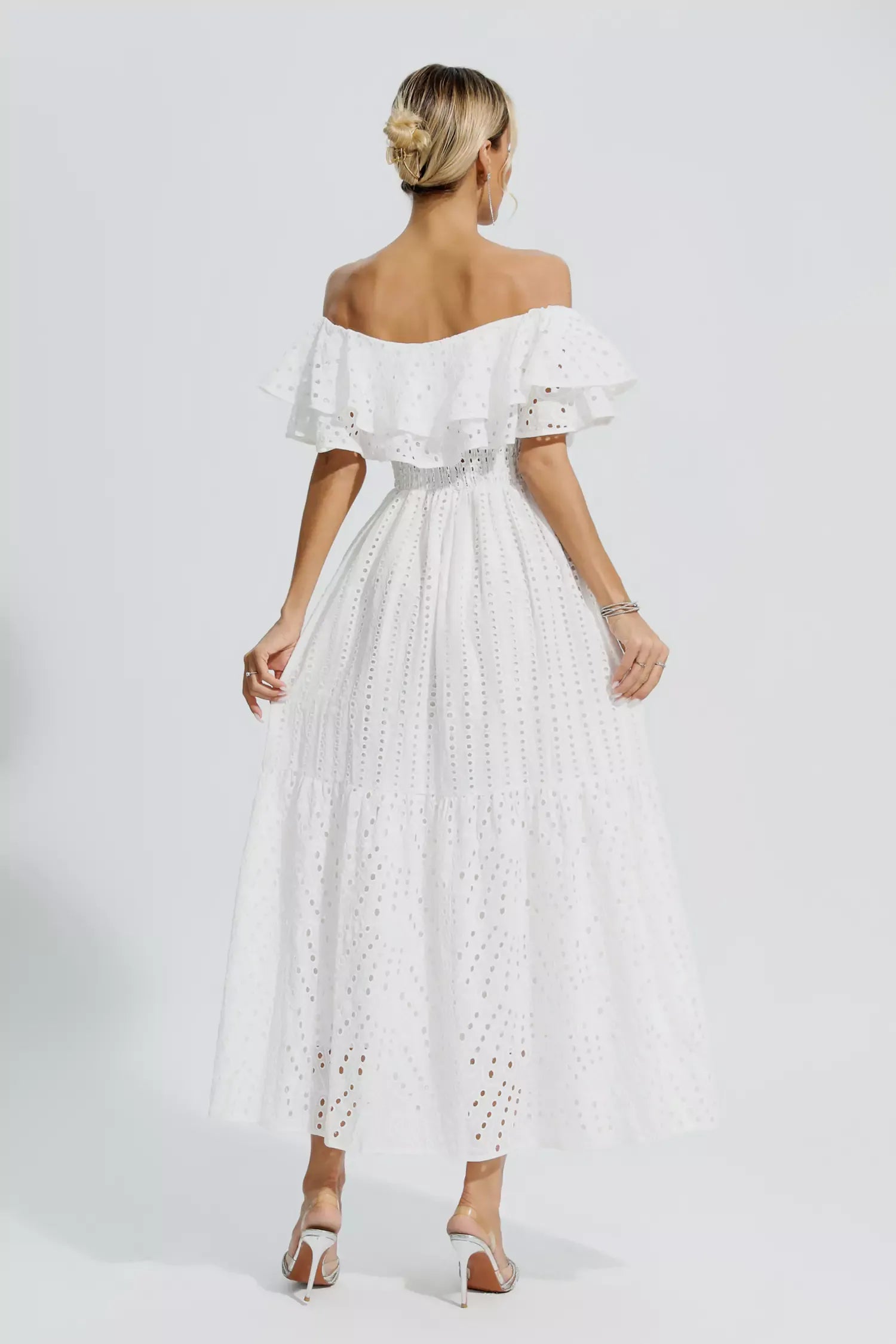 Erica™ | White Cutout Ruffle Maxi Dress Dresses