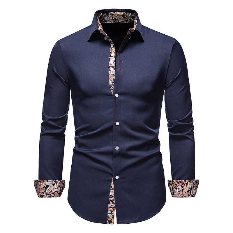 Matt | Anti-crease shirt Navy blue Shirt