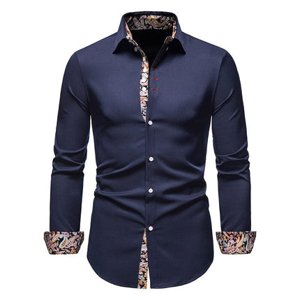 Matt | Anti-crease shirt Navy blue Shirt