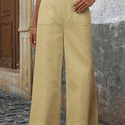Mara High-Waisted Relaxed Trousers Yellow