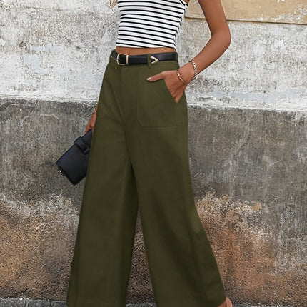 Mara High-Waisted Relaxed Trousers Olive