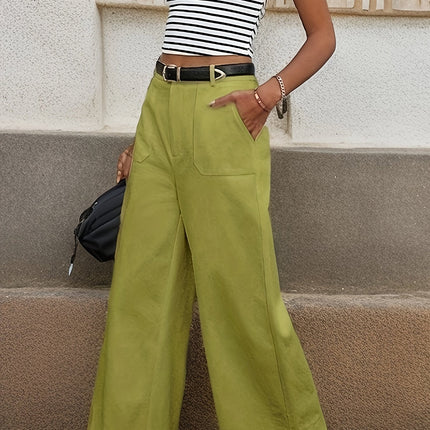 Mara High-Waisted Relaxed Trousers Matcha