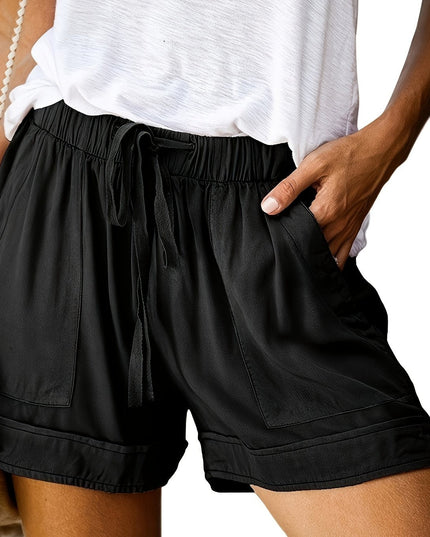 Maya Relaxed Drawstring Shorts Black