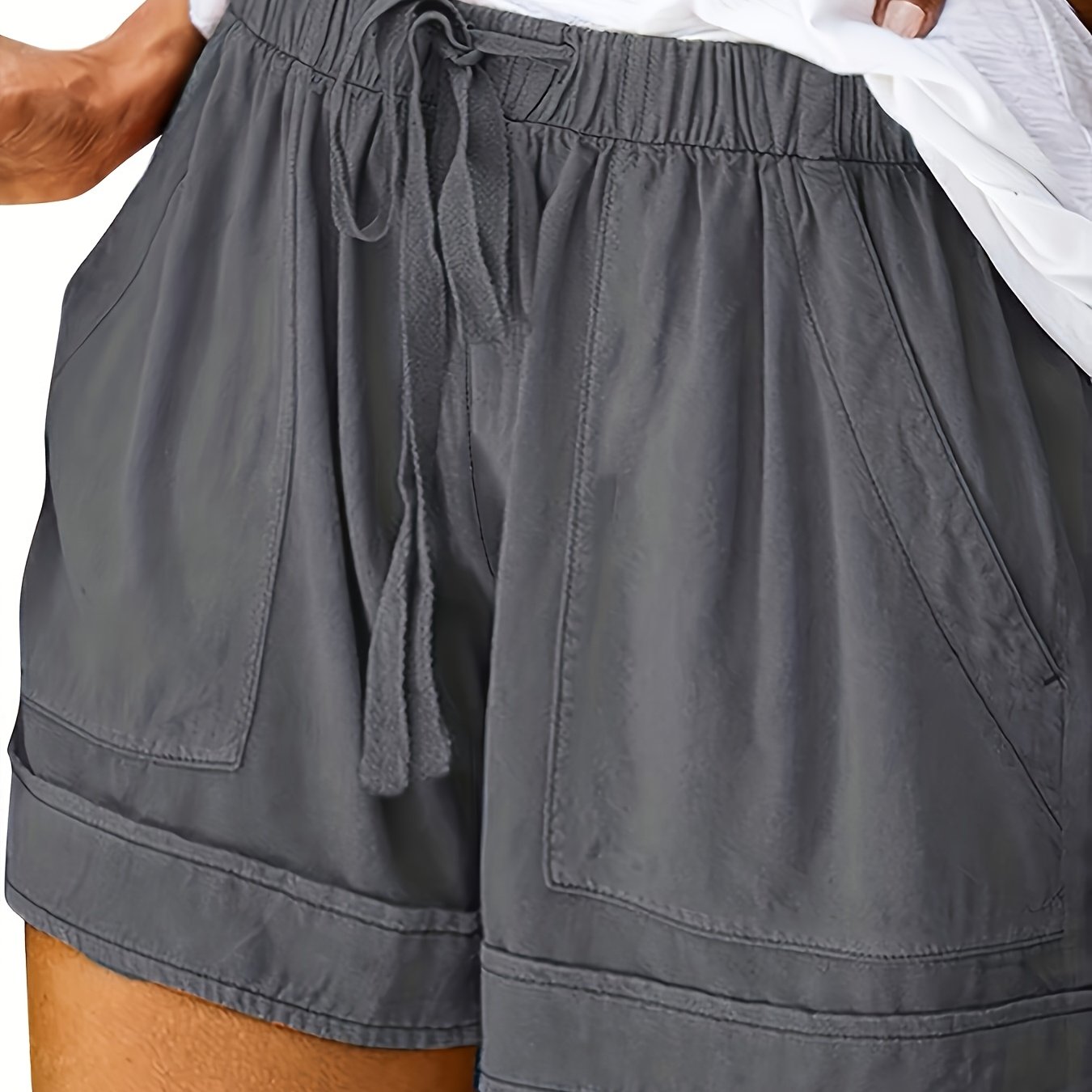 Maya Relaxed Drawstring Shorts Grey
