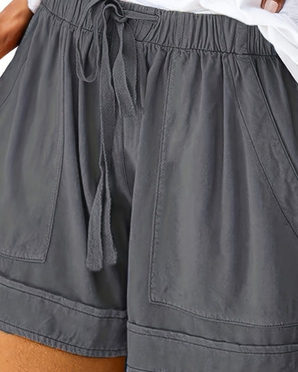 Maya Relaxed Drawstring Shorts Grey