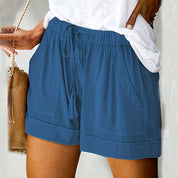 Maya Relaxed Drawstring Shorts Blue