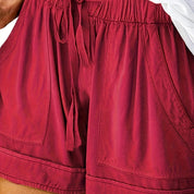 Maya Relaxed Drawstring Shorts Burgundy