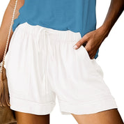 Maya Relaxed Drawstring Shorts White