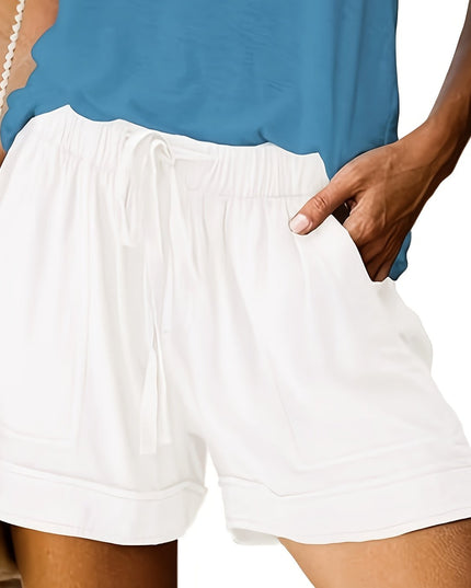 Maya Relaxed Drawstring Shorts White