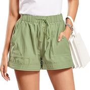 Maya Relaxed Drawstring Shorts Light Green