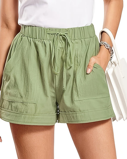 Maya Relaxed Drawstring Shorts Light Green