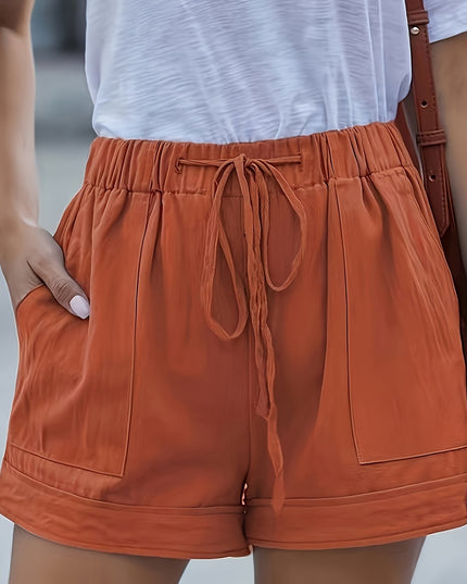 Maya Relaxed Drawstring Shorts Orange