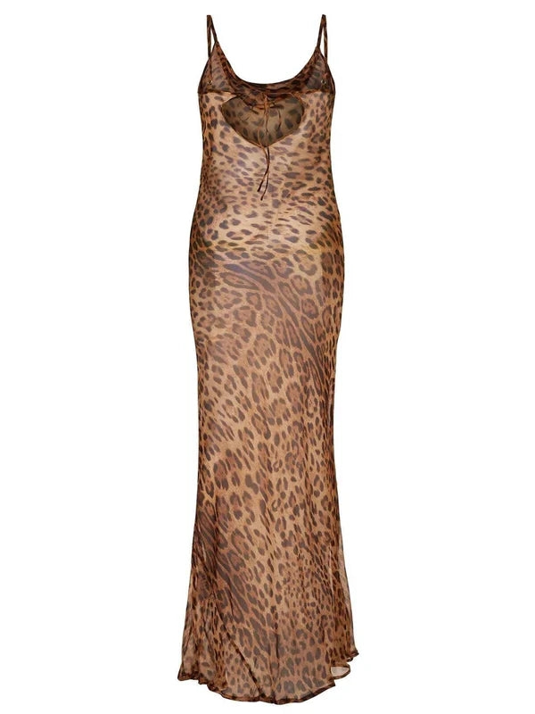 Cadence™ | Leopard Print Spaghetti Maxi Dress Dresses
