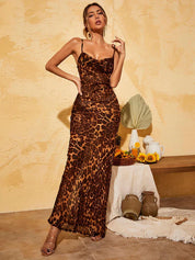 Cadence™ | Leopard Print Spaghetti Maxi Dress XL Dresses