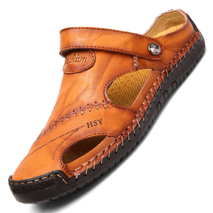 Men's Closed-Toe Summer Sandals Yellow brown Sandals