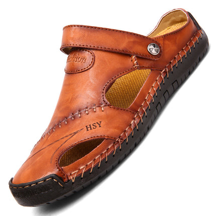 Men's Closed-Toe Summer Sandals Red brown Sandals